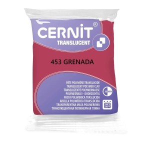 Modelina Cernit Translucent 56g, kolor 453 GRENADA - transparentna GŁĘBOKA CZERWIEŃ