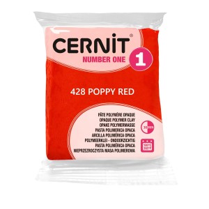 Modelina Cernit Number One 56g, kolor 428 POPPY RED – CZERWONA MAKOWA